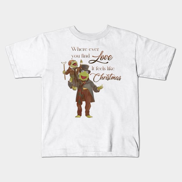 It Feels Like Christmas Kids T-Shirt by Sketchyleigh